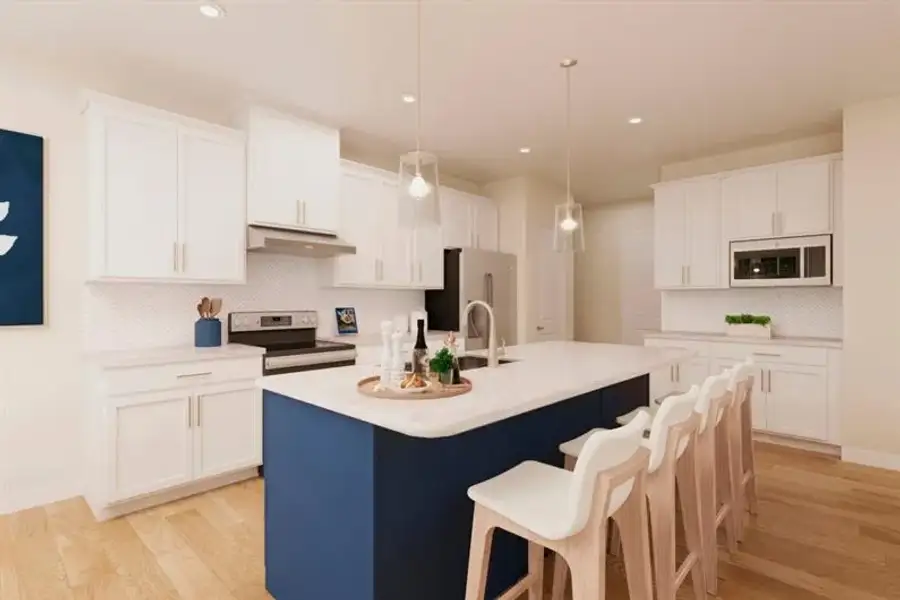 Representative furnished interior of a home built from the Glenmore Quick Move-In by Ryan Homes in Lakes at Riverbend, Navassa (Image 3).