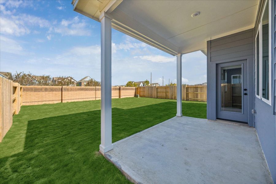 Exterior details and patio area of a home in Elyson, Katy (Image 4).