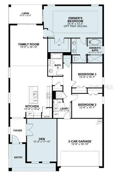 2D floor plan layout of this home in Bay Lake Farms, St. Cloud, FL (Image 5).