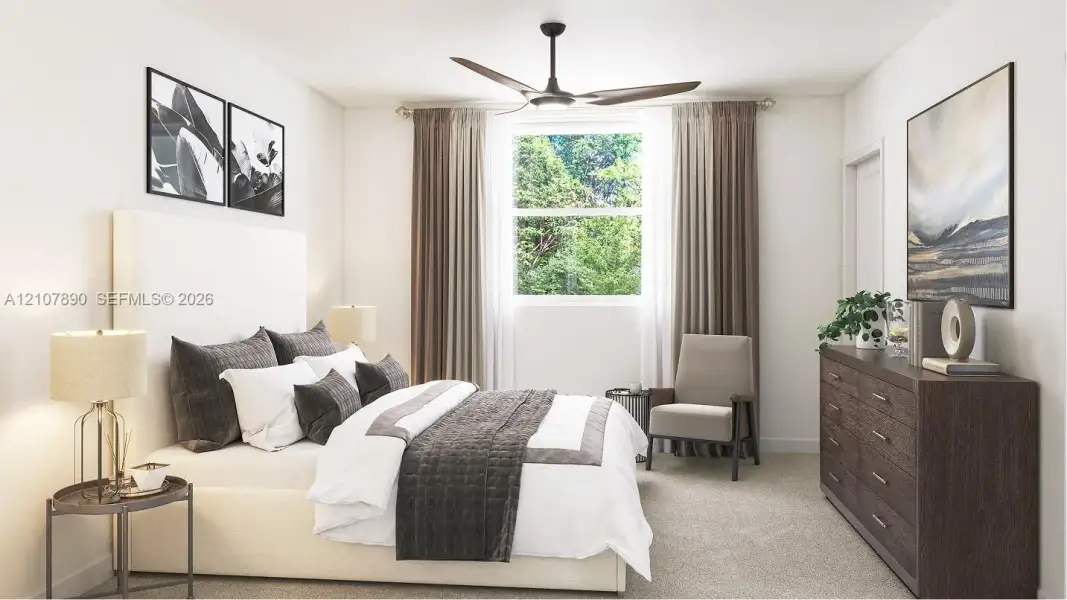 Furnished interior view inside a new home in Del Mar, Miami (Image 8).