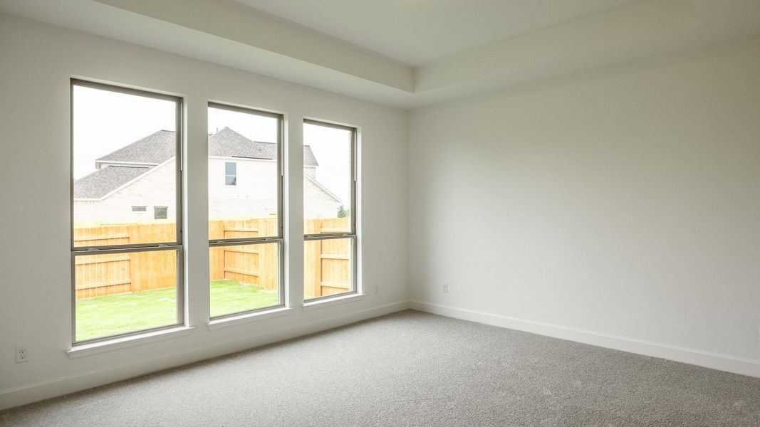 Unfurnished room with carpet flooring, baseboards, and a wealth of natural light Unfurnished room with carpet flooring, baseboards, and a wealth of natural light