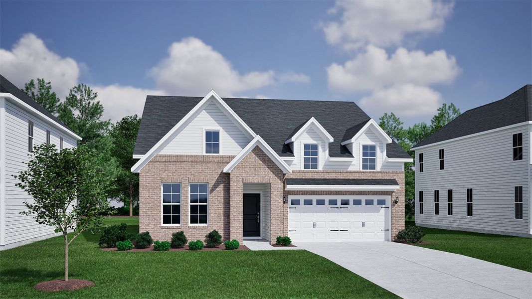 Representative exterior photo of a completed home built from the Elliott - Vanguard Collection by Mungo Homes in Ovation at Sweetbrier, Durham, NC (Image 14).