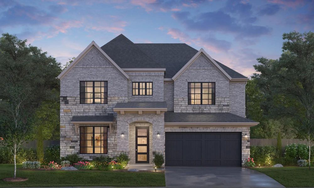Front exterior of a new home in Sunterra 50s, Katy, TX, highlighting curb appeal (Image 1). Front exterior of a new home in Sunterra 50s, Katy, TX, highlighting curb appeal (Image 1).