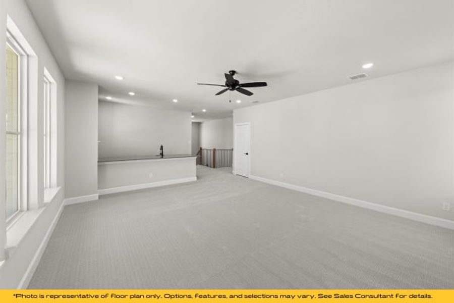 Representative unfurnished interior of a home built from the The Barbados by Stonefield Homes in The Highlands, Rockwall (Image 75).