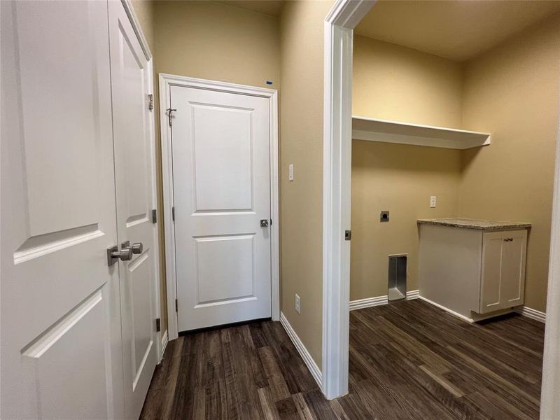 Laundry with Folding Counter, Double Pantry and Garage Access