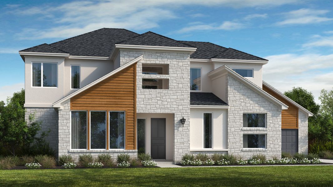 Representative exterior photo of a completed home built from the Emory by Scott Felder Homes in Leander Estates, Leander, TX (Image 24).