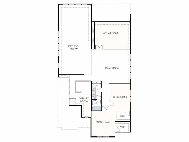 2D floor plan layout of this home in Santa Rita Ranch, Liberty Hill, TX (Image 3).