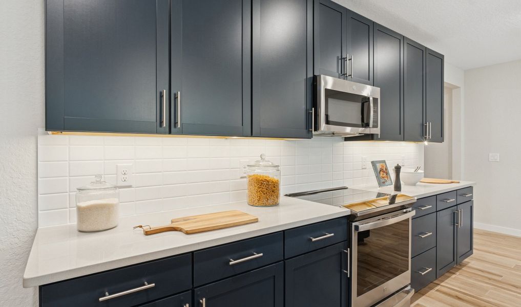 White subway tile backsplash