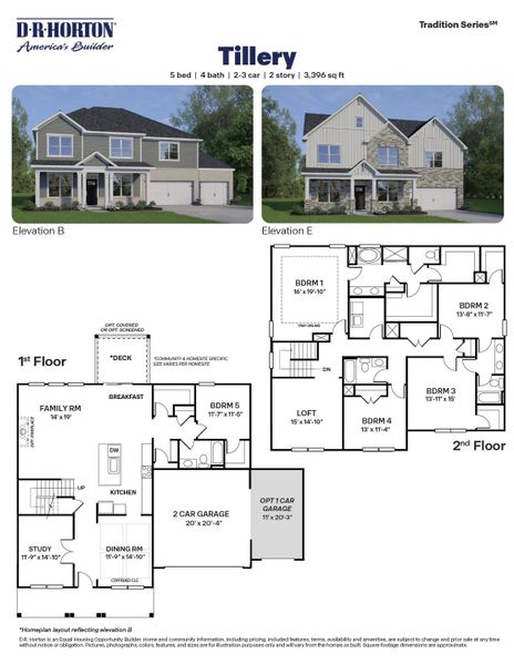 2D floor plan layout for the Tillery by D.R. Horton in Kalas Falls, Wake Forest, NC (Image 3). 2D floor plan layout for the Tillery by D.R. Horton in Kalas Falls, Wake Forest, NC (Image 3).