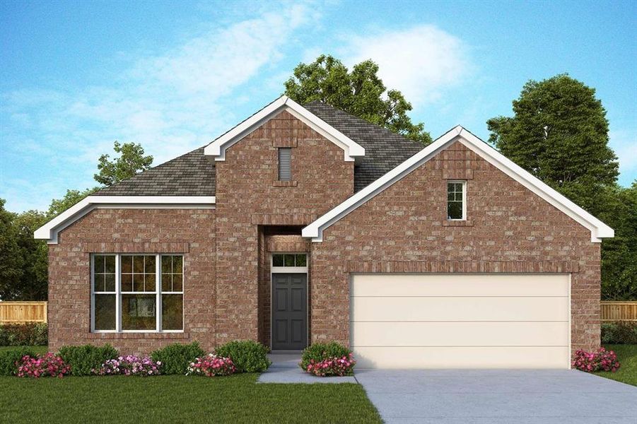 Front exterior of a new home in Mantua Point Classics, Van Alstyne, TX, highlighting curb appeal (Image 1). Front exterior of a new home in Mantua Point Classics, Van Alstyne, TX, highlighting curb appeal (Image 1).