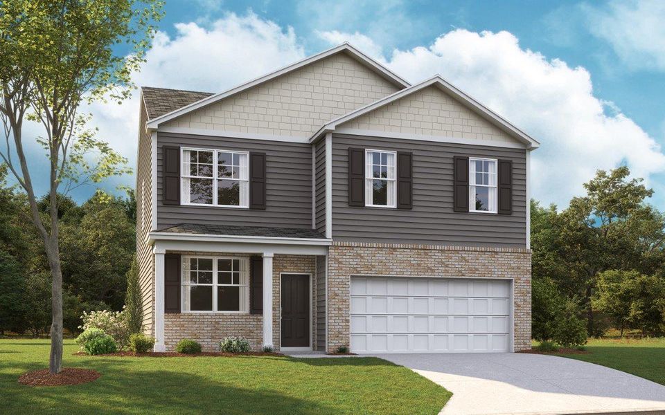 Representative exterior photo of a completed home built from the Belhaven by D.R. Horton in Johnson Farms, Greeneville, TN (Image 21).