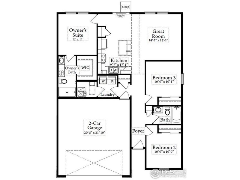 2D floor plan layout of this home in Liberty Draw, Evans, CO (Image 2). 2D floor plan layout of this home in Liberty Draw, Evans, CO (Image 2).