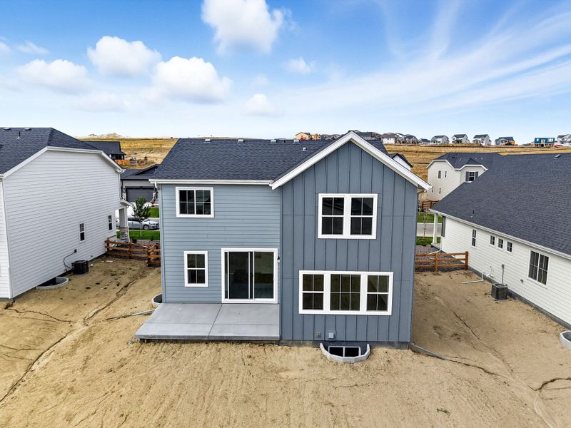 Exterior details and patio area of a home in The Town Collection at Independence, Elizabeth (Image 3). Exterior details and patio area of a home in The Town Collection at Independence, Elizabeth (Image 3).