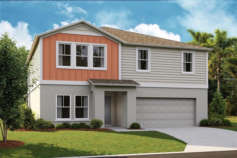 Front exterior of a new home in Villa Mar, Winter Haven, FL, highlighting curb appeal (Image 1).