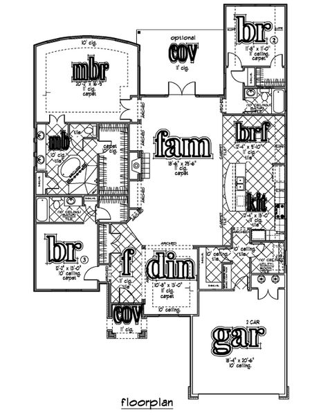 2D floor plan layout for the The Scottsdale IV by Whitestone Custom Homes in Johnson Ranch, Bulverde, TX (Image 5).