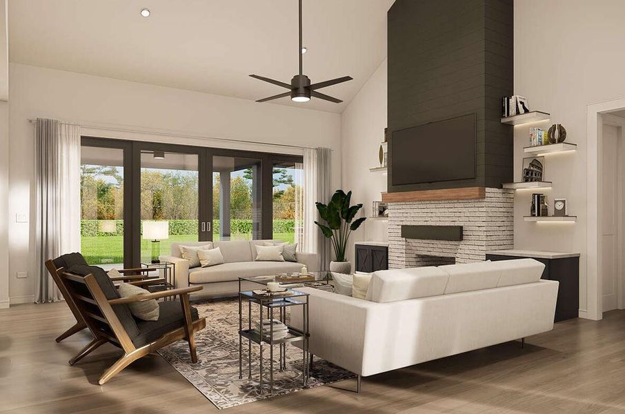 Furnished interior view inside a new home in , New Waverly (Image 9). Furnished interior view inside a new home in , New Waverly (Image 9).