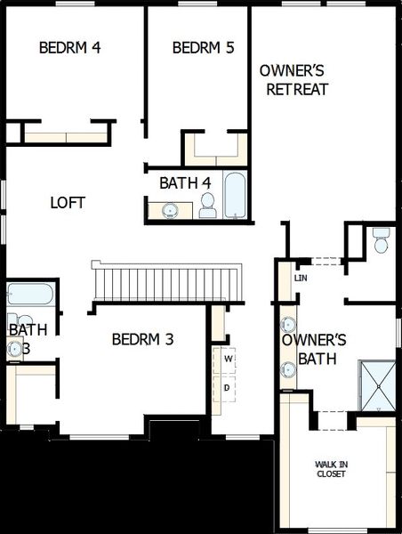 2D floor plan layout of this home in Tavolo at Soleo, San Tan Valley, AZ (Image 5).