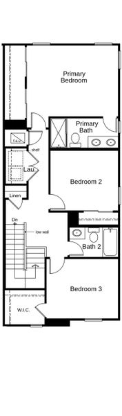2D floor plan layout of this home in Reserve at Forest Lake Townhomes, Lake Wales, FL (Image 4).