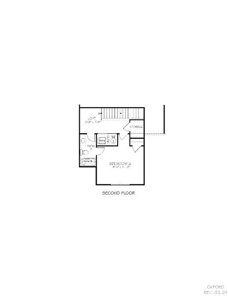 2D floor plan layout of this home in The Courtyards at Oak Grove, Durham, NC (Image 24).