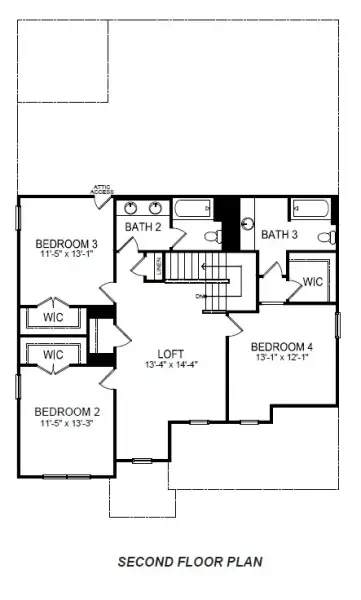 2D floor plan layout for the Windsor by D.R. Horton in Shadow Stone, Simpsonville, SC (Image 4). 2D floor plan layout for the Windsor by D.R. Horton in Shadow Stone, Simpsonville, SC (Image 4).