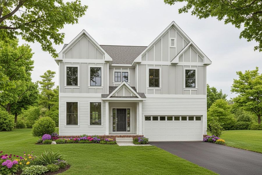 Front exterior of a new home in The Retreat at Norman Farm, Hendersonville, TN, highlighting curb appeal (Image 2).