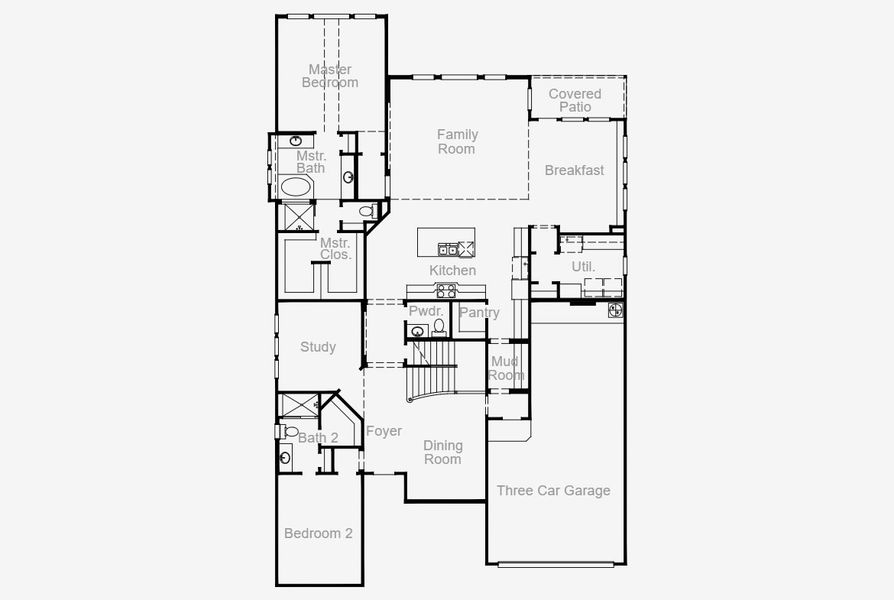 2D floor plan layout for the Bandera - 60 Homesites by Coventry Homes in Cambridge Crossing, Celina, TX (Image 4).
