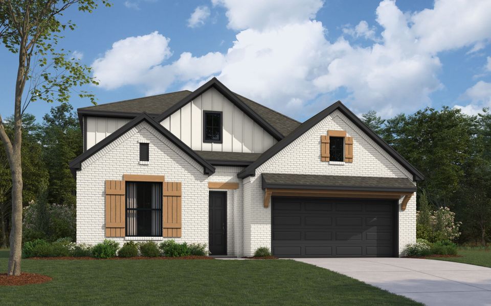 Representative exterior photo of a completed home built from the Cypress II by William Ryan Homes in Wildflower Ranch, Fort Worth, TX (Image 1). Representative exterior photo of a completed home built from the Cypress II by William Ryan Homes in Wildflower Ranch, Fort Worth, TX (Image 1).