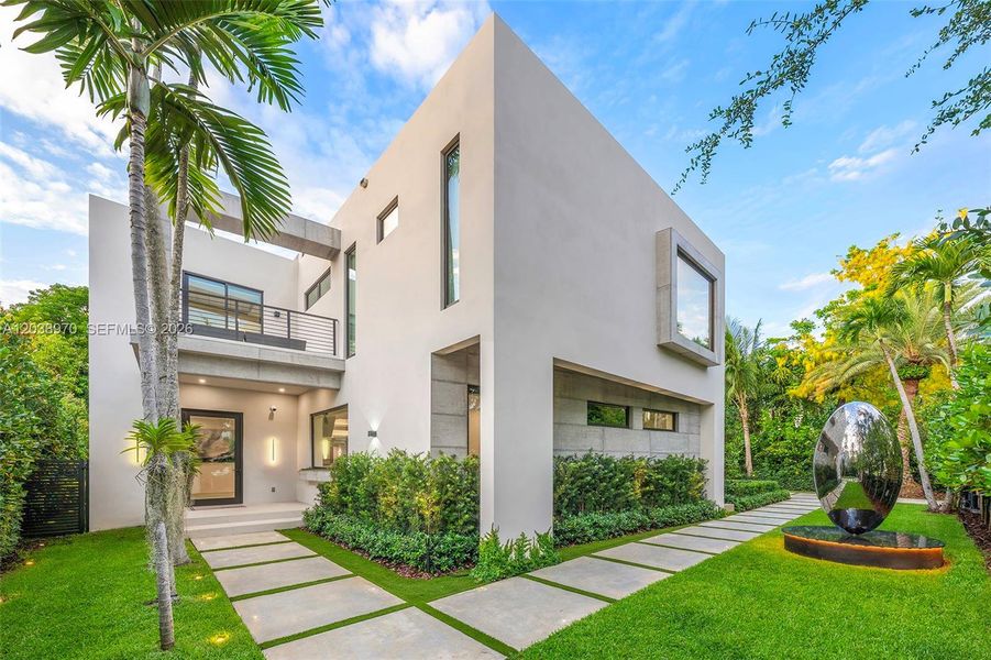 Front exterior of a new home in , Miami, FL, highlighting curb appeal (Image 1). Front exterior of a new home in , Miami, FL, highlighting curb appeal (Image 1).