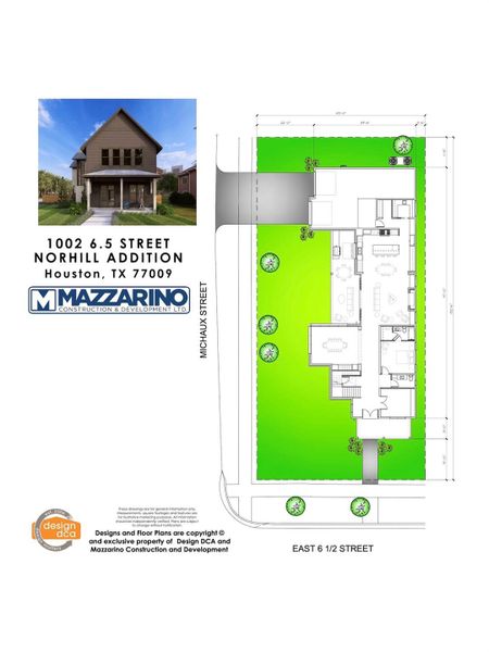 Please be aware that these plans are the property of the architect/builder designer that designed them not DUX Realty, Mazzarino Construction or 1002 E 6 1/2 LLC. Please be aware that these plans are the property of the architect and are protected from reproduction and sharing under copyright law. These drawing are for general information only. Measurements, square footages and features are for illustrative marketing purposes. All information should be independently verified.