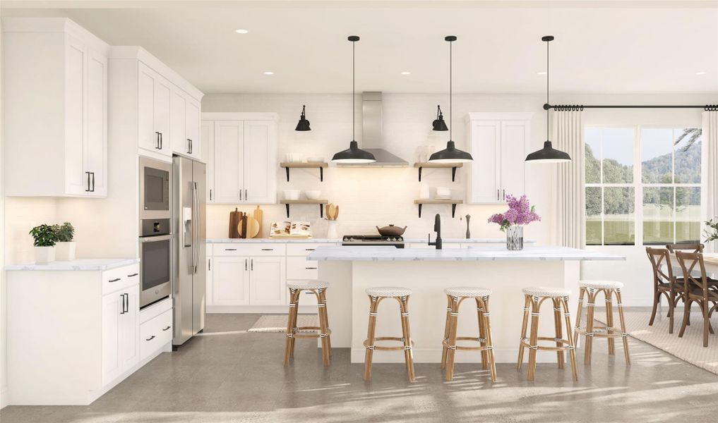 Gorgeous island kitchen (*Artist rendering used for illustration purposes only.)