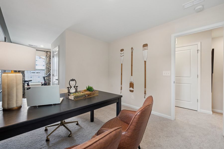 Representative furnished interior of a home built from the Clover - Genesis Value Collection by Mungo Homes in Lakeview Village, Charlotte (Image 8).