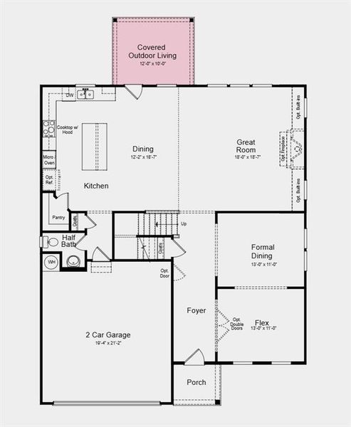 2D floor plan layout of this home in Bailey Fence, Dacula, GA (Image 4).
