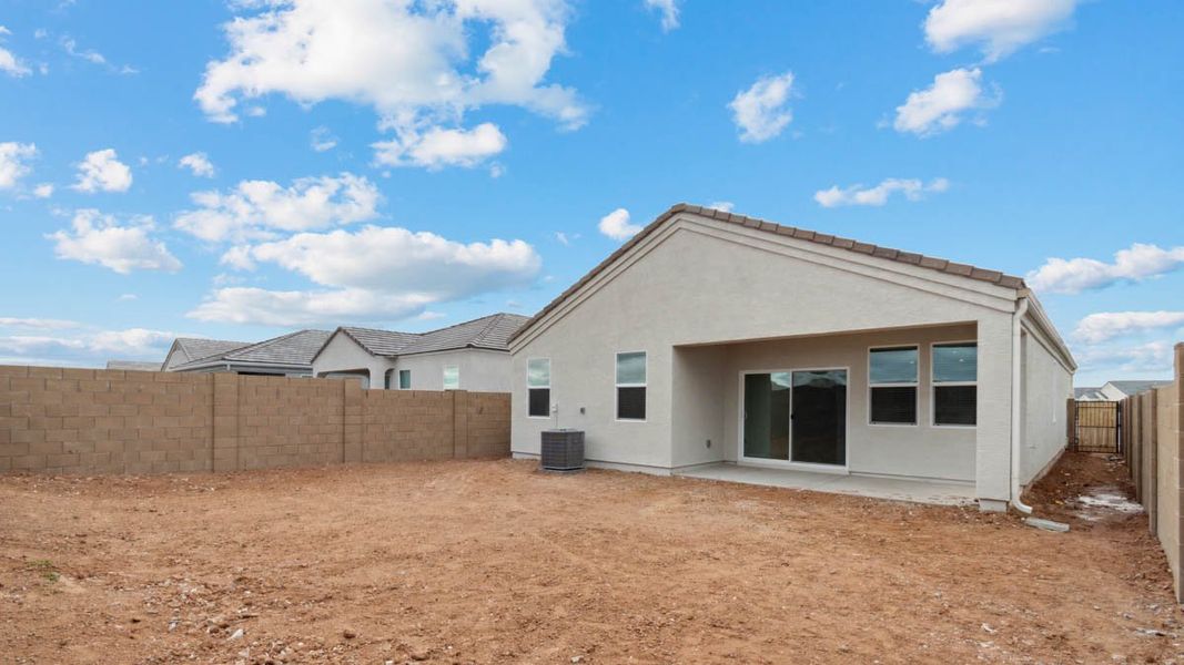 Exterior details and patio area of a home in Heartland Ranch, Coolidge (Image 18).