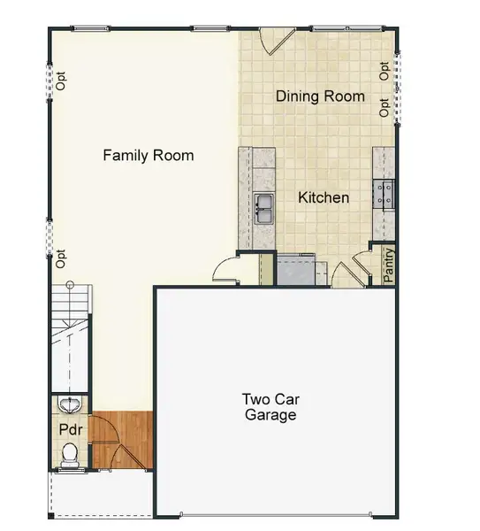 2D floor plan layout for the Southport by Keystone Homes NC in The Wilcox, Greensboro, NC (Image 4).