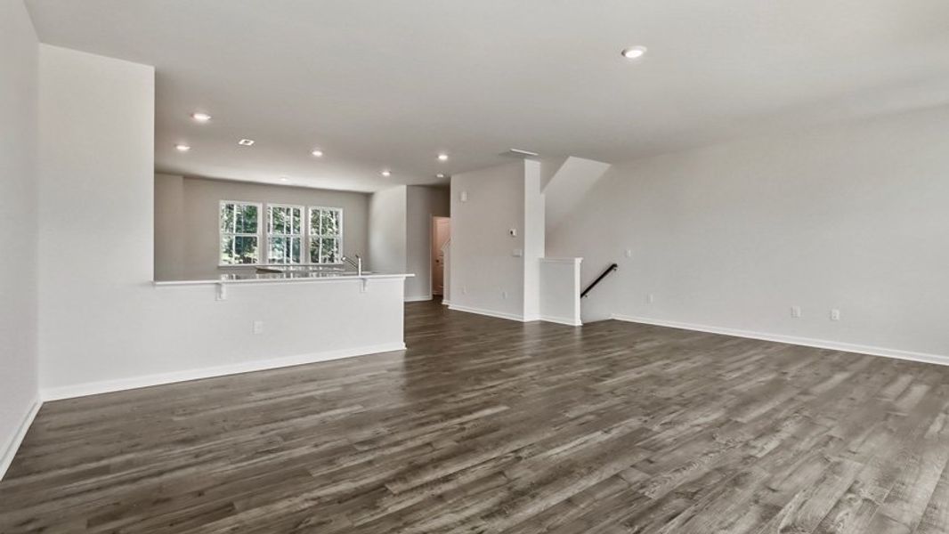 Representative unfurnished interior of a home built from the HADLEIGH by D.R. Horton in The Townes Park, Apex (Image 17).