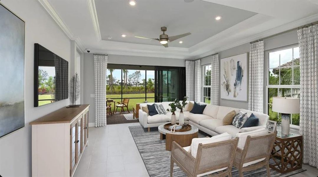 Furnished interior view inside a new home in Esplanade at Azario Lakewood Ranch, Bradenton (Image 13).