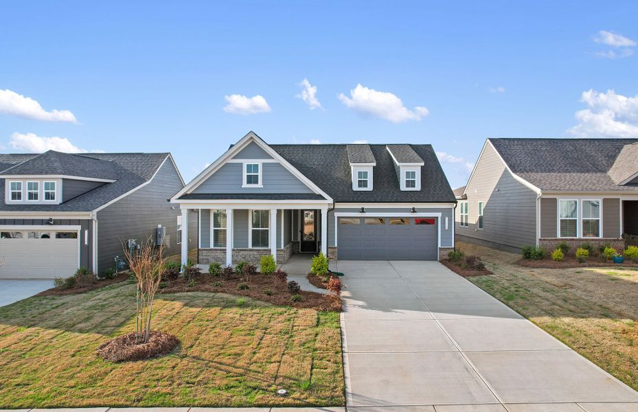 Front exterior of a new home in Carolina Riverside, Belmont, NC, highlighting curb appeal (Image 32).