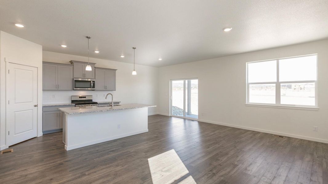 Representative unfurnished interior of a home built from the Sparrow by D.R. Horton in The Ridge at Lorson Ranch, Colorado Springs (Image 12). Representative unfurnished interior of a home built from the Sparrow by D.R. Horton in The Ridge at Lorson Ranch, Colorado Springs (Image 12).