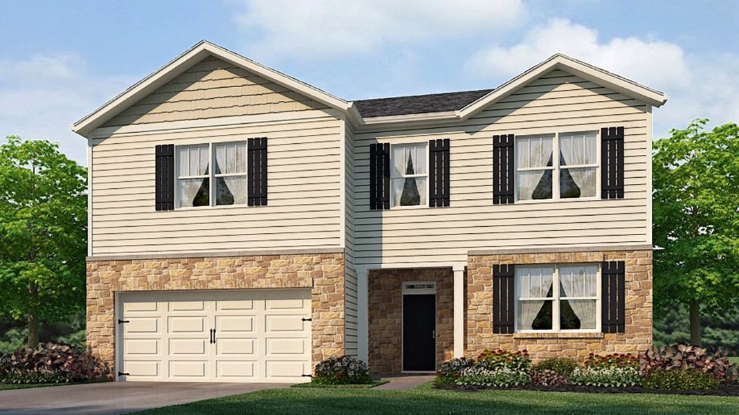 Representative exterior photo of a completed home built from the GREEN by D.R. Horton in Fairhaven, Lithia Springs, GA (Image 20).