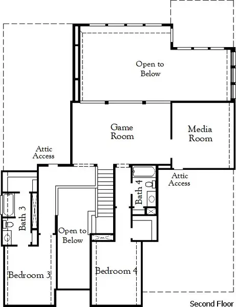 2D floor plan layout for the Motley by Coventry Homes in Stillwater Ranch, San Antonio, TX (Image 4).
