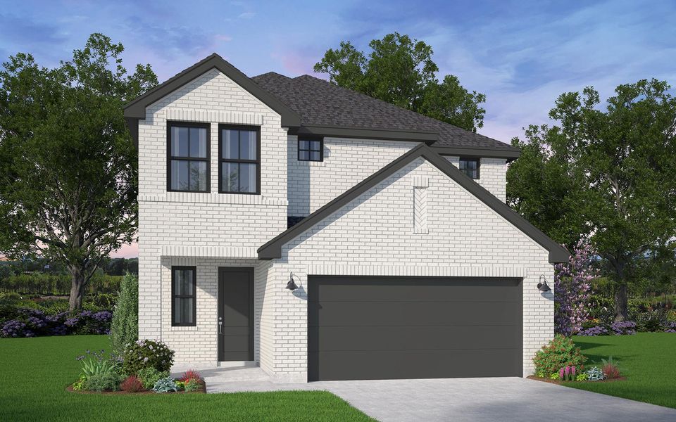 Representative exterior photo of a completed home built from the Kendall by Brookfield Residential in Elyson, Katy, TX (Image 2). Representative exterior photo of a completed home built from the Kendall by Brookfield Residential in Elyson, Katy, TX (Image 2).