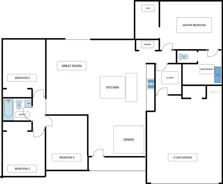2D floor plan layout of this home in , Port Charlotte, FL (Image 1).