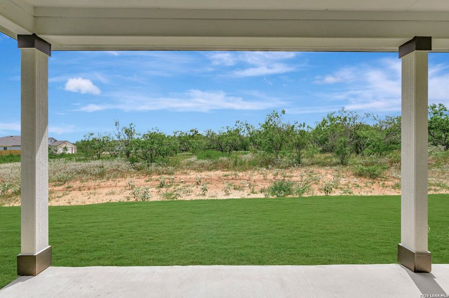 Exterior details and patio area of a home in Chaparral Ranch, Floresville (Image 3).