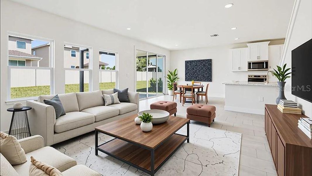 Furnished interior view inside a new home in Ridge at Heath Brook, Ocala (Image 5). Furnished interior view inside a new home in Ridge at Heath Brook, Ocala (Image 5).
