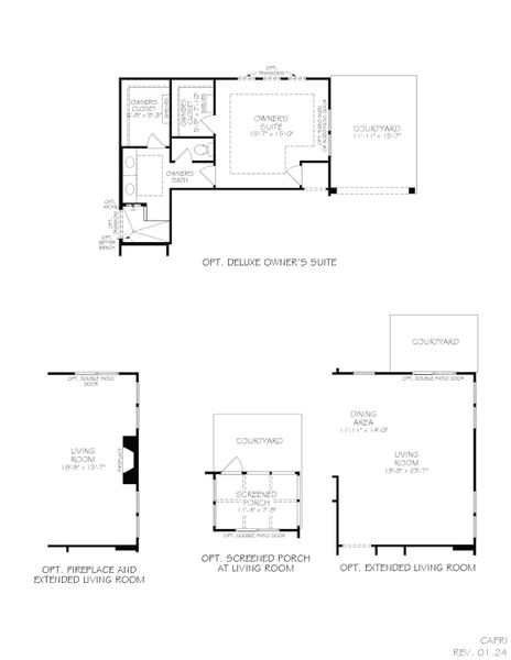 2D floor plan layout for the Capri by Epcon Communities in Lakeside at Millican Reserve, College Station, TX (Image 21).
