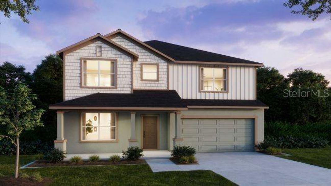Front exterior of a new home in Benton Hills, Brooksville, FL, highlighting curb appeal (Image 2). Front exterior of a new home in Benton Hills, Brooksville, FL, highlighting curb appeal (Image 2).