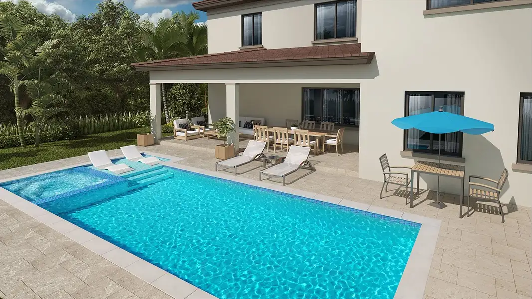 Silverstone covered terrace with pool