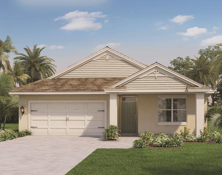 Front exterior of a new home in Sagewood, Apopka, FL, highlighting curb appeal (Image 1). Front exterior of a new home in Sagewood, Apopka, FL, highlighting curb appeal (Image 1).