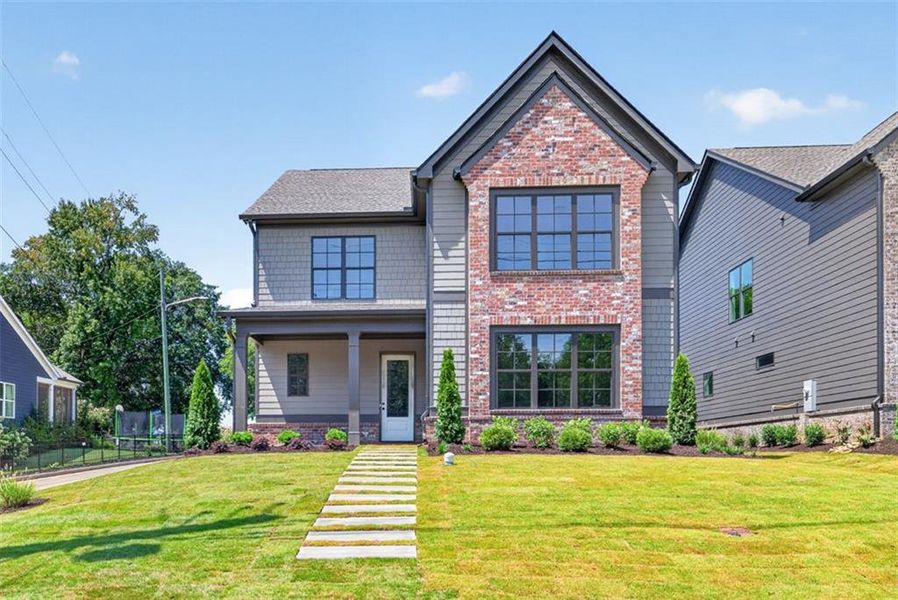 Front exterior of a new home in , Flowery Branch, GA, highlighting curb appeal (Image 32).
