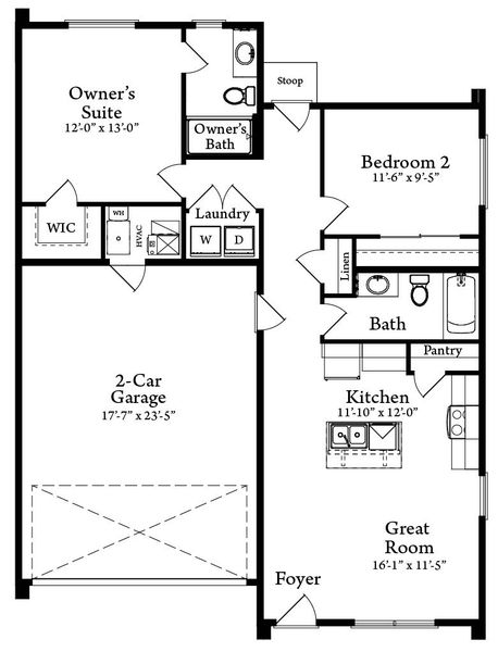 2D floor plan layout of this home in Liberty Draw, Evans, CO (Image 5).
